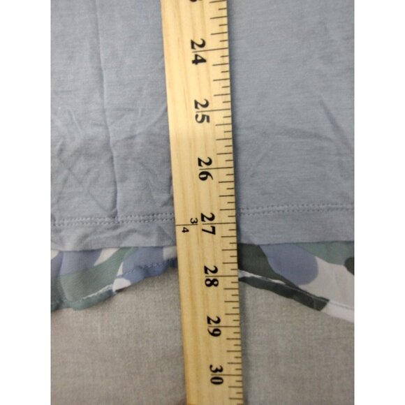 Logo Lori Goldstein Women's Light Blue Camo Tunic Dress High-Low Hem XS USED - Picture 3 of 5